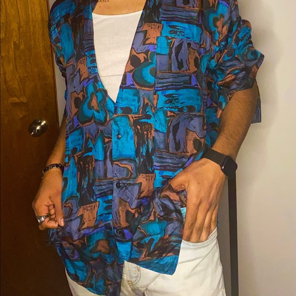 Vintage IN PRIVATE 70s style light sleeve shirt